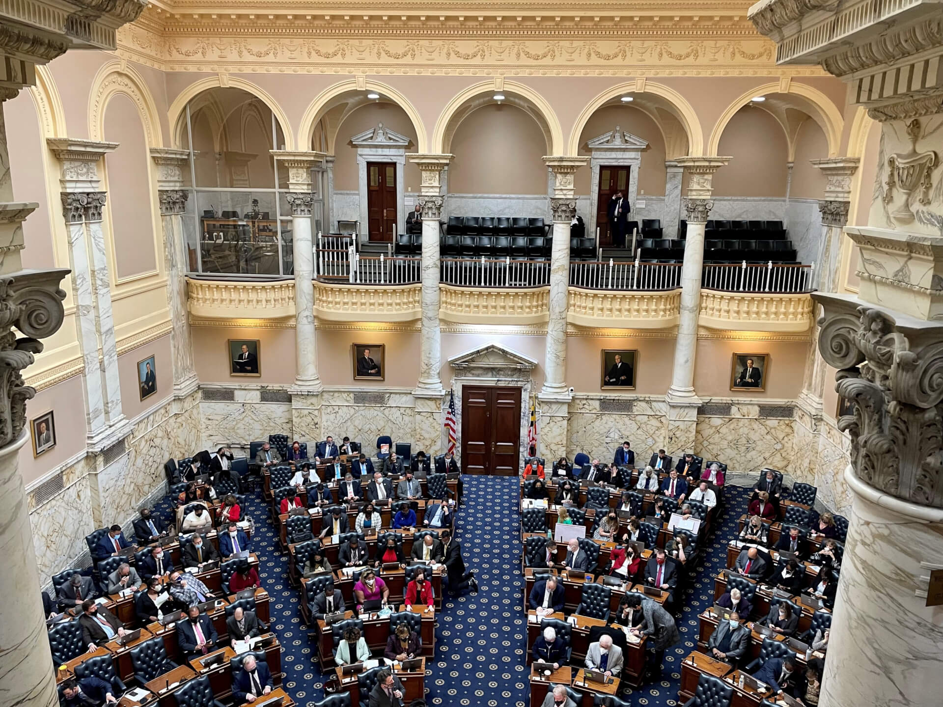 House of Delegates meets on chamber floor