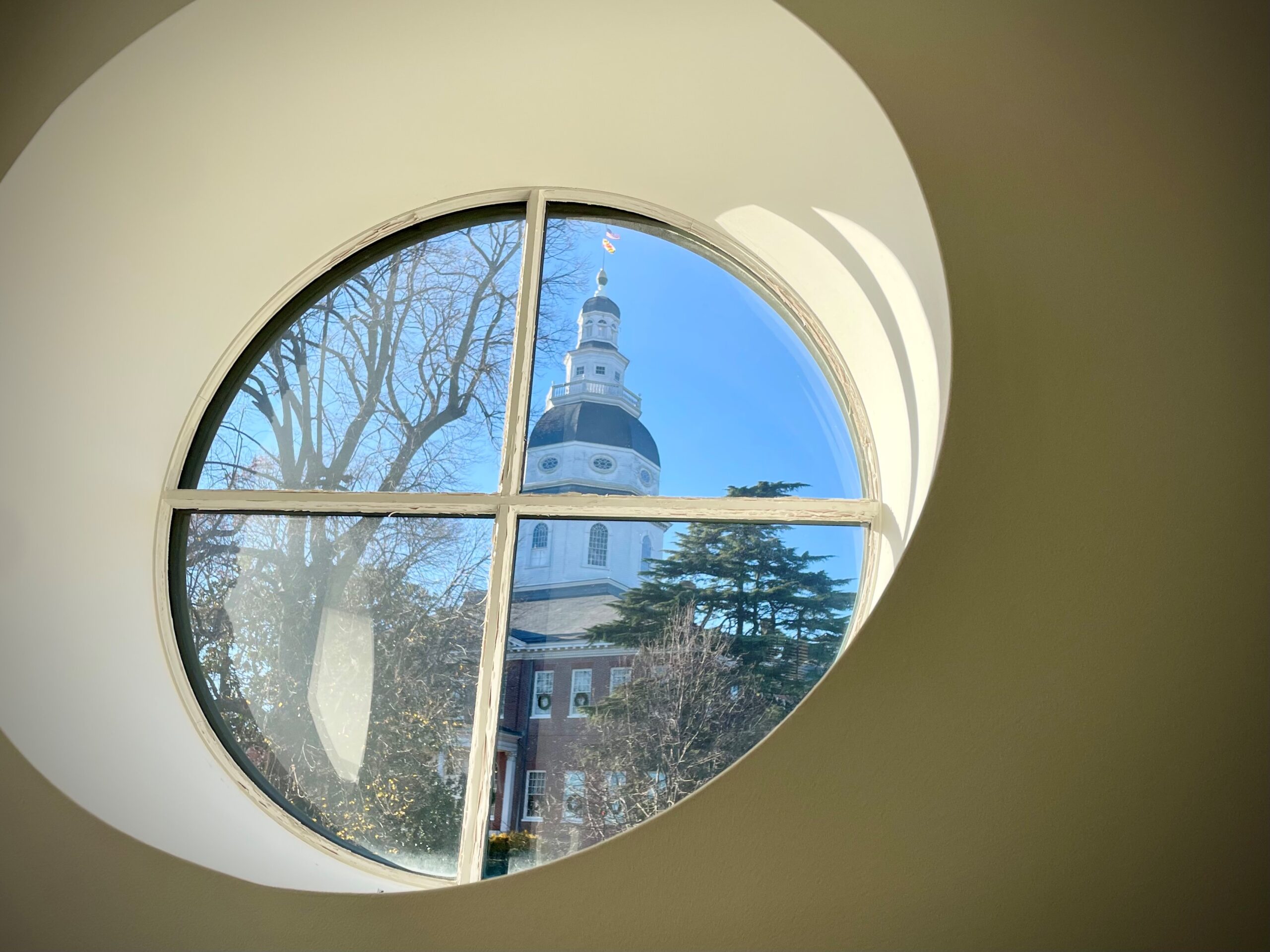 View of the State House from office window